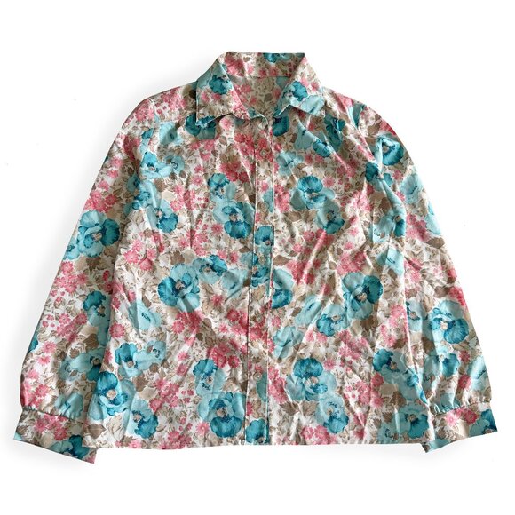 🧡 Vintage Floral Button Down Shirt - Picture 1 of 4